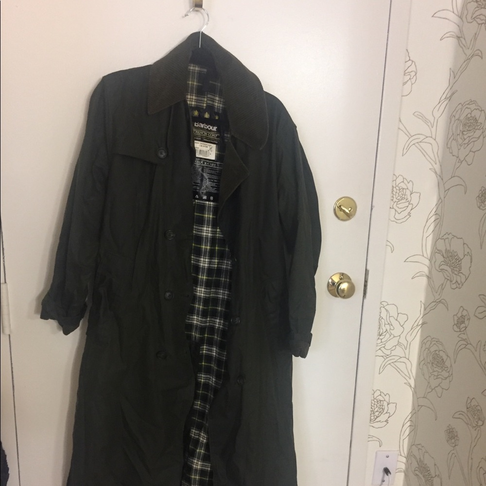 Long Barbour trenchcoat